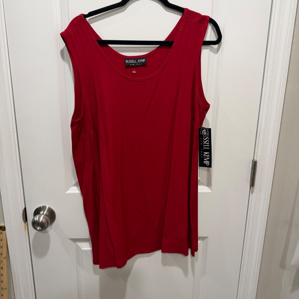 Russell Kemp Womens Tank Top Scoop Neck Red Size 18 NWT